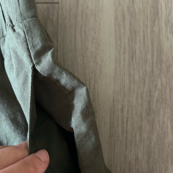 Pink Lily olive green drawstring linen shorts - Picture 3 of 5